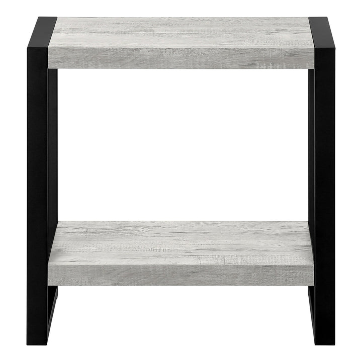24" Black And Gray End Table With Shelf Image 2