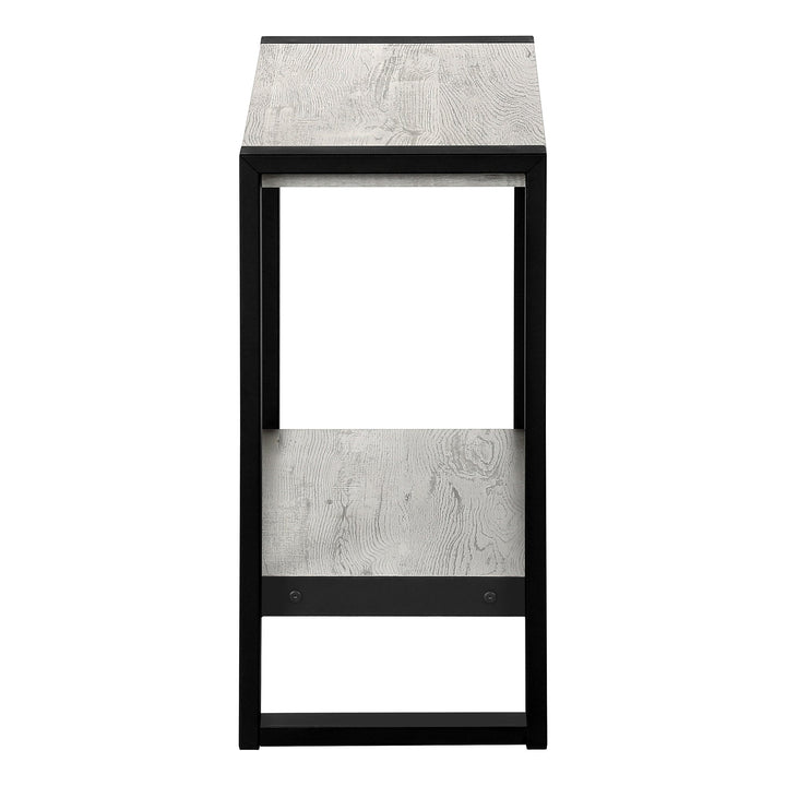 24" Black And Gray End Table With Shelf Image 3