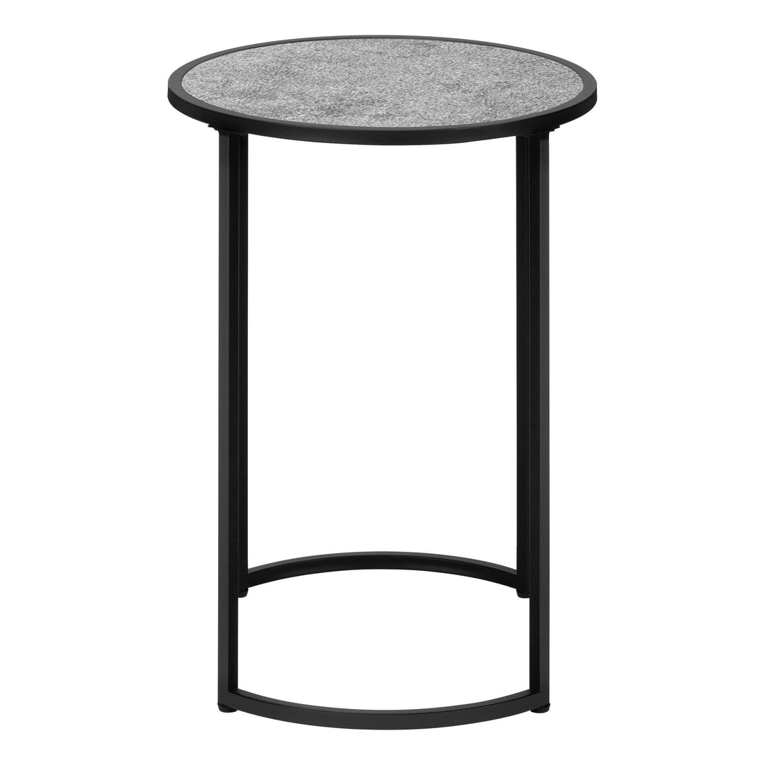 24" Black And Gray Round End Table Image 3