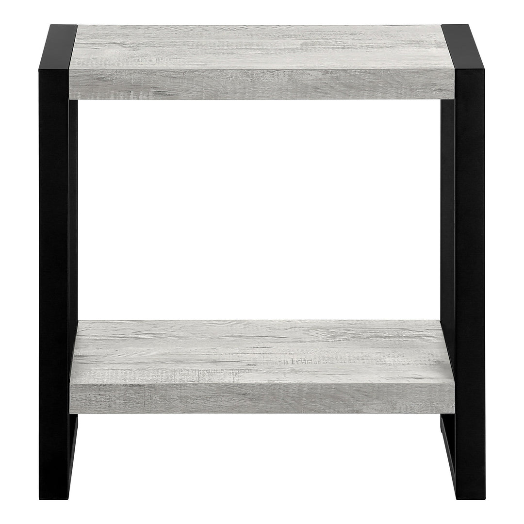 24" Black And Gray End Table With Shelf Image 4