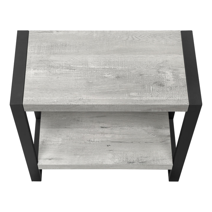 24" Black And Gray End Table With Shelf Image 5