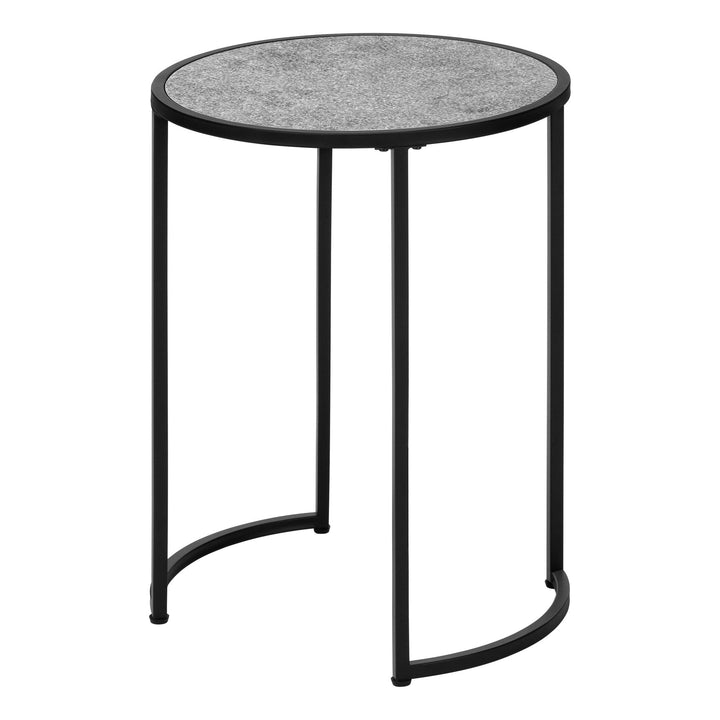 24" Black And Gray Round End Table Image 5