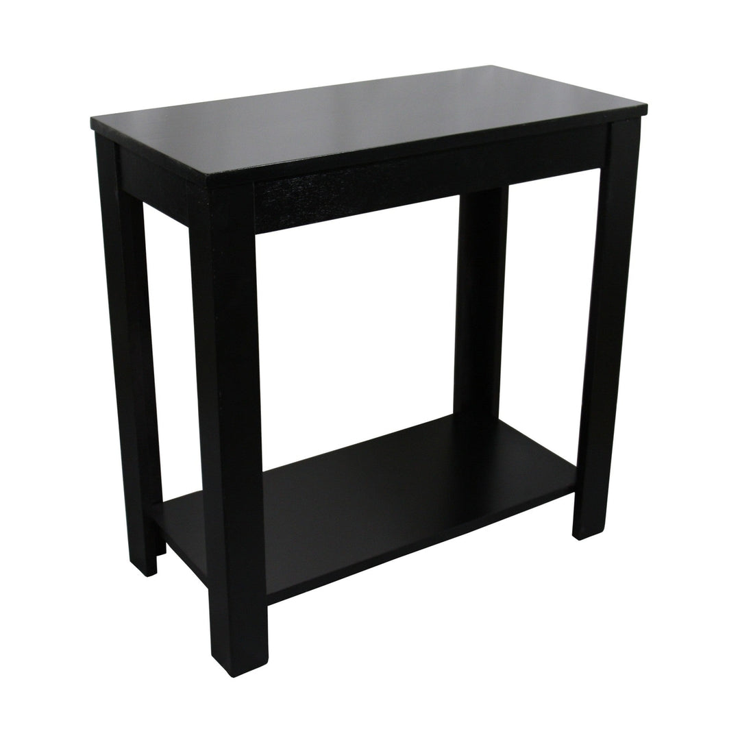 24" Black End Table With Shelf Image 1