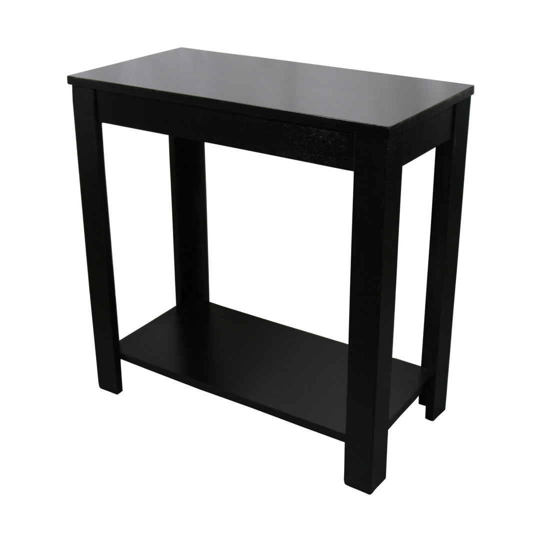 24" Black End Table With Shelf Image 2