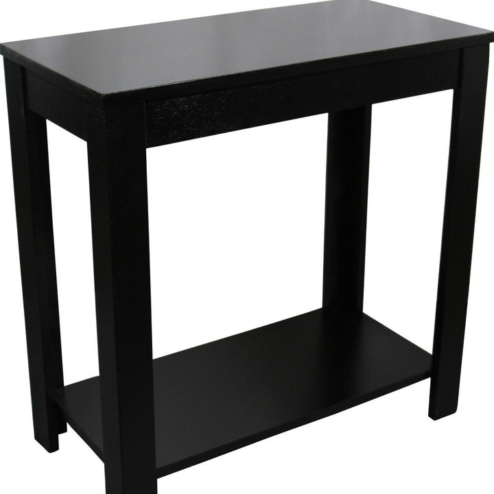 24" Black End Table With Shelf Image 3