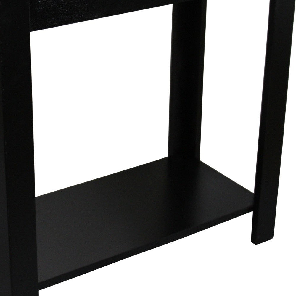 24" Black End Table With Shelf Image 4