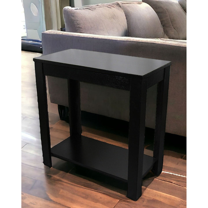 24" Black End Table With Shelf Image 6