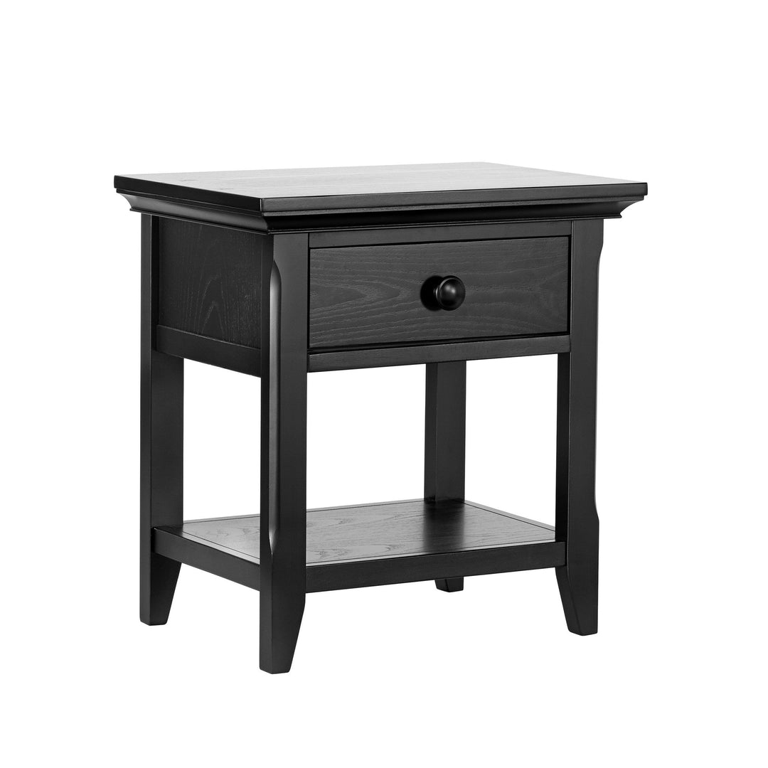 24" Black One Drawer Nightstand Image 3