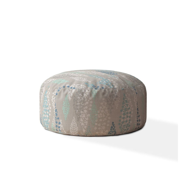 24" Blue Canvas Round Polka Dots Pouf Cover Image 1