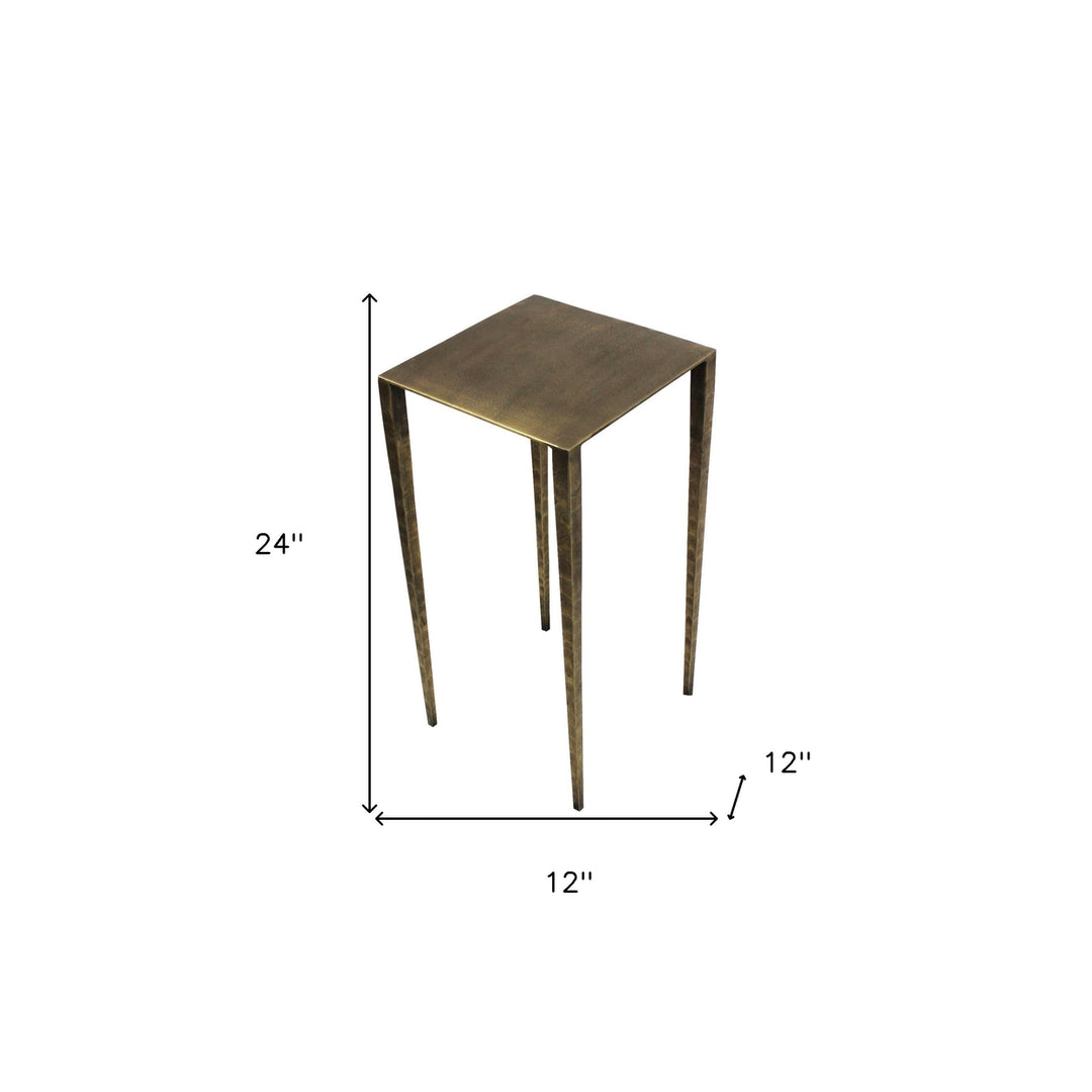 24" Brass Iron Square End Table Image 3