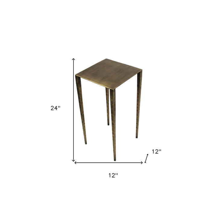 24" Brass Iron Square End Table Image 3