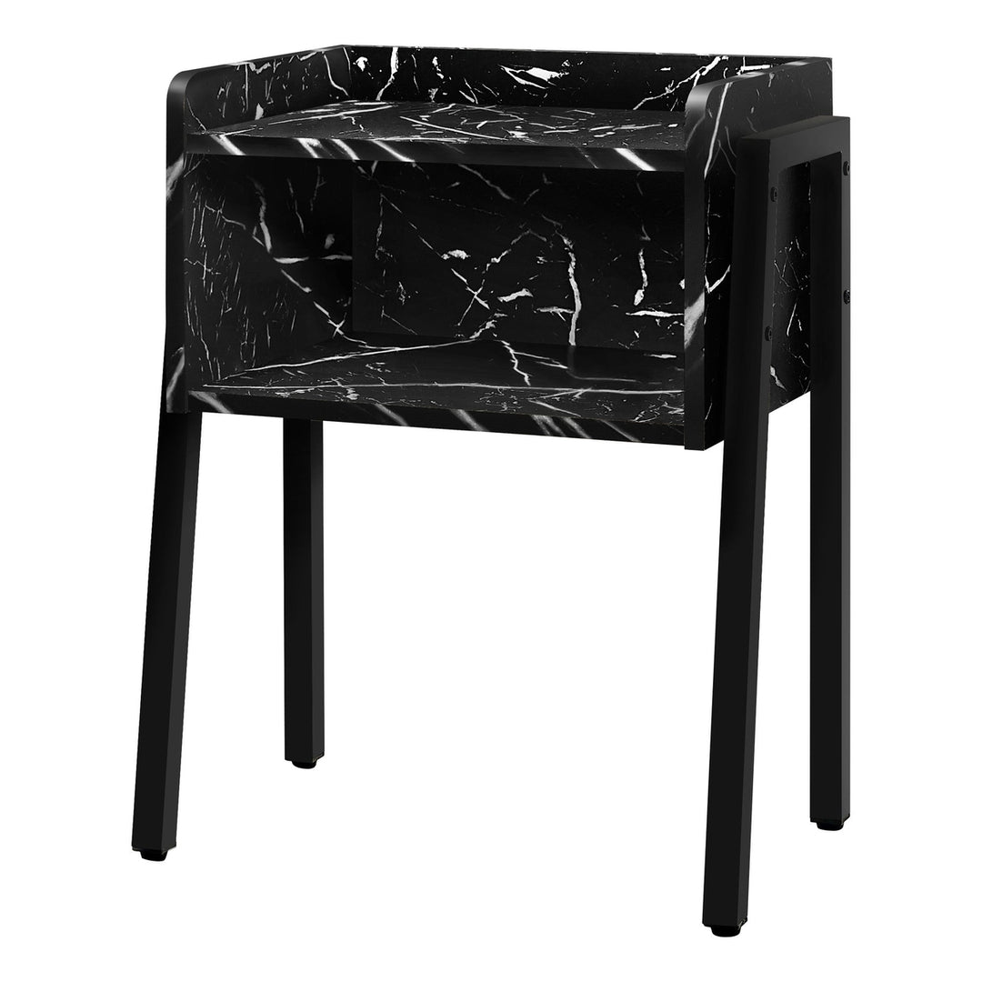 23" Black End Table With Shelf Image 2