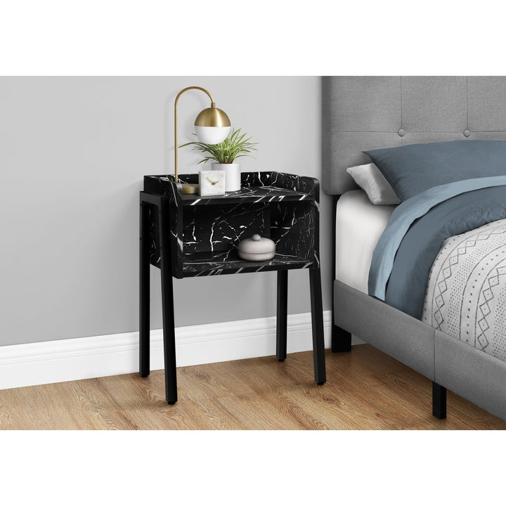 23" Black End Table With Shelf Image 3