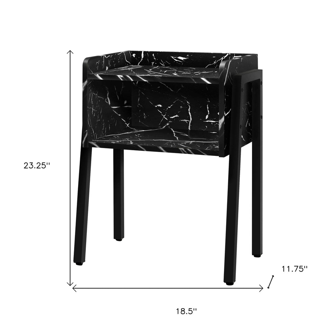 23" Black End Table With Shelf Image 5