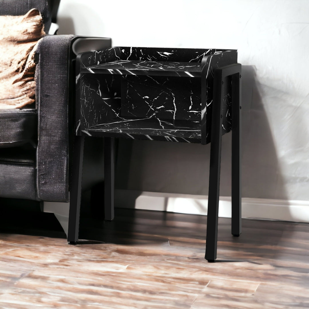 23" Black End Table With Shelf Image 6