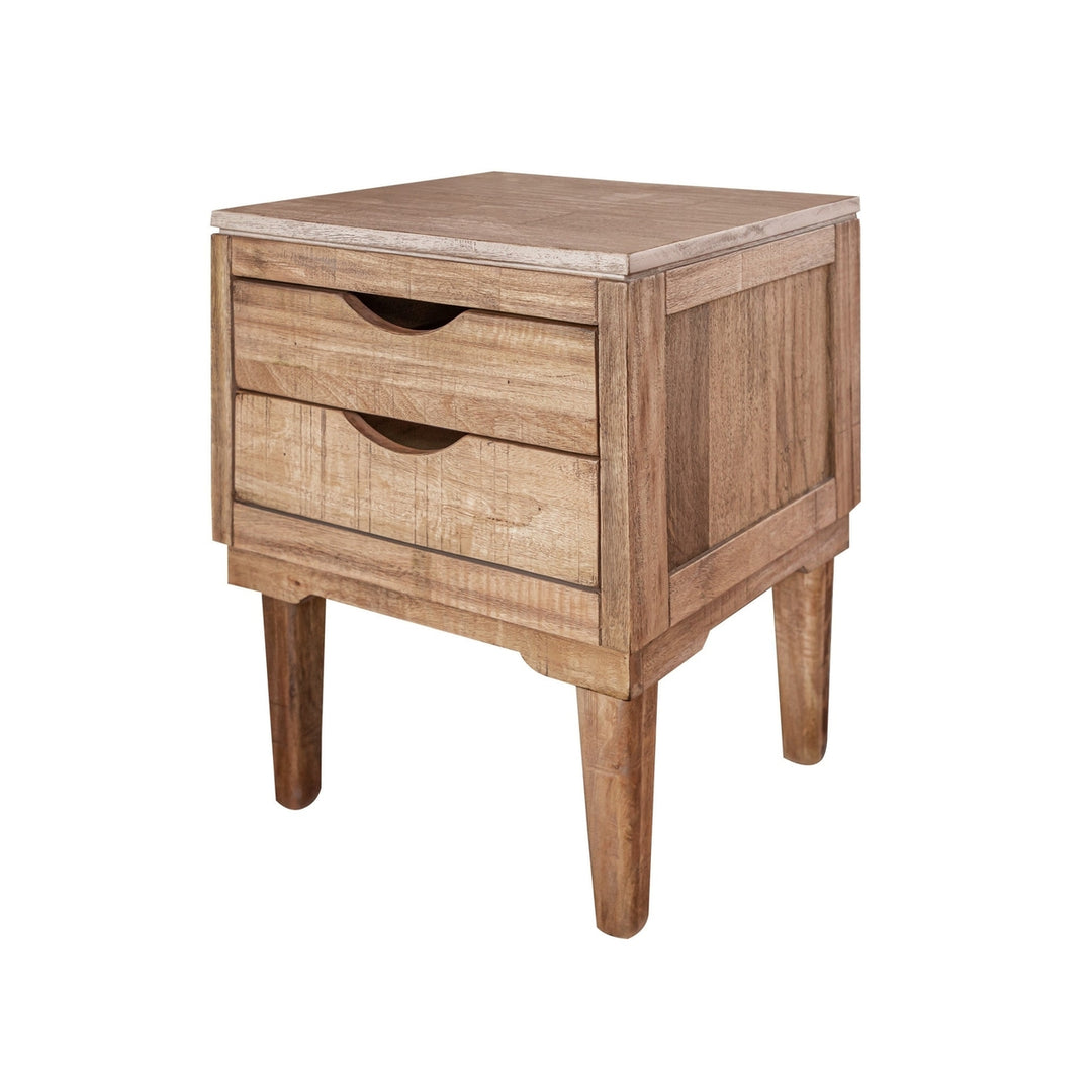 23" Brown Two Drawer Nightstand Image 1