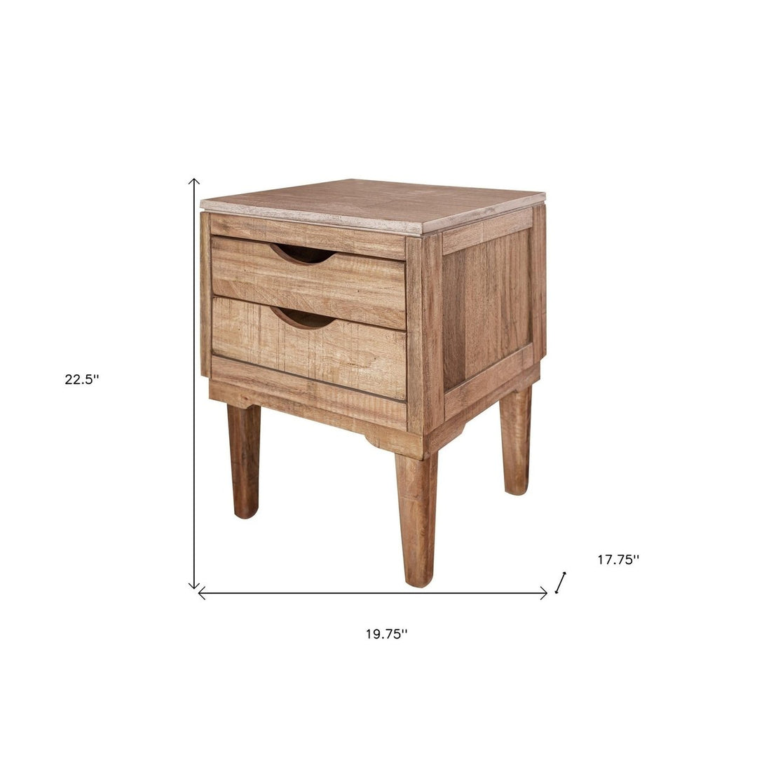 23" Brown Two Drawer Nightstand Image 3