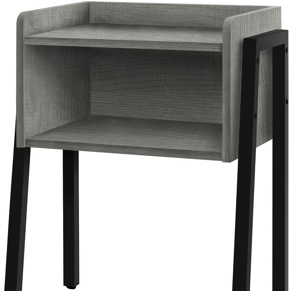 23" Rectangular Grey And Black Metal Accent Table Image 6