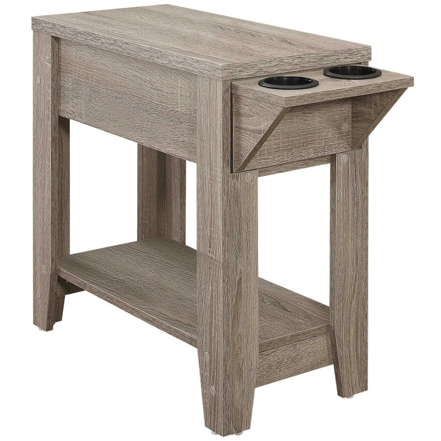 23" Taupe End Table With Shelf Image 1