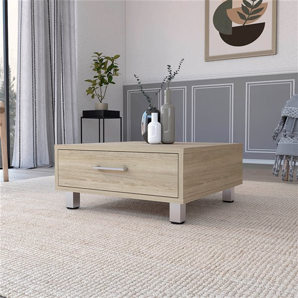 24" Beige And Light Gray Coffee Table Image 4