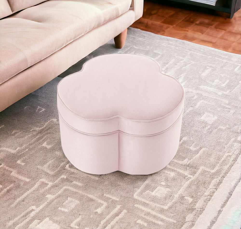 28" Gray Velvet Specialty Cocktail Ottoman Image 2