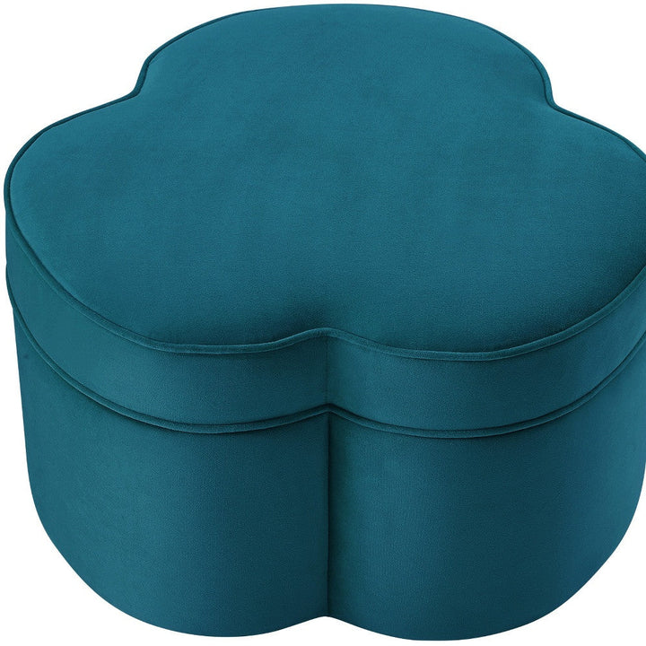 28" Gray Velvet Specialty Cocktail Ottoman Image 4