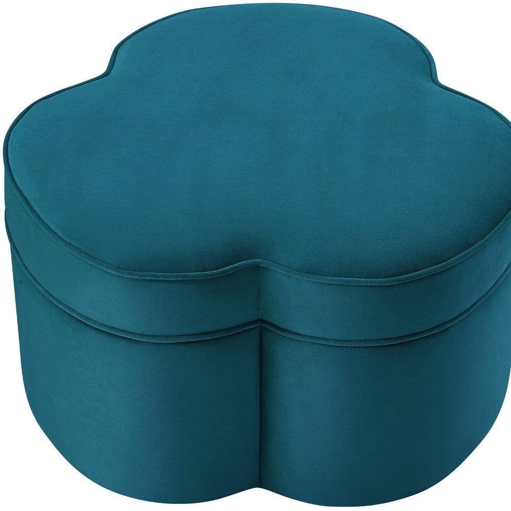 28" Gray Velvet Specialty Cocktail Ottoman Image 1