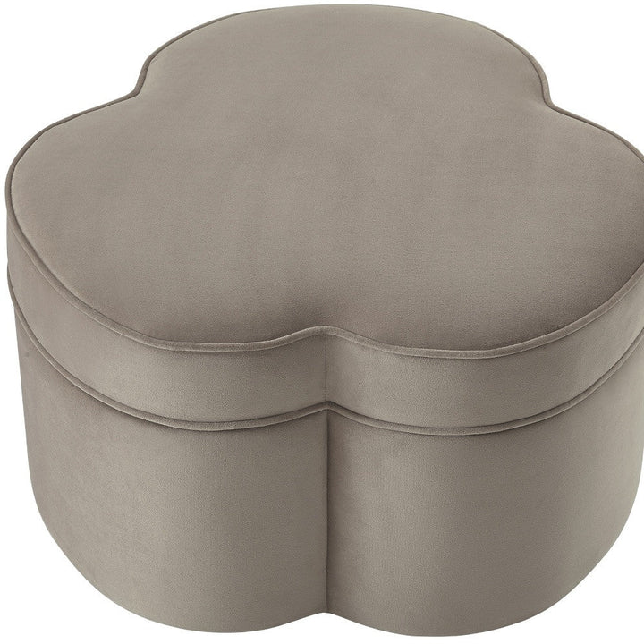 28" Gray Velvet Specialty Cocktail Ottoman Image 5