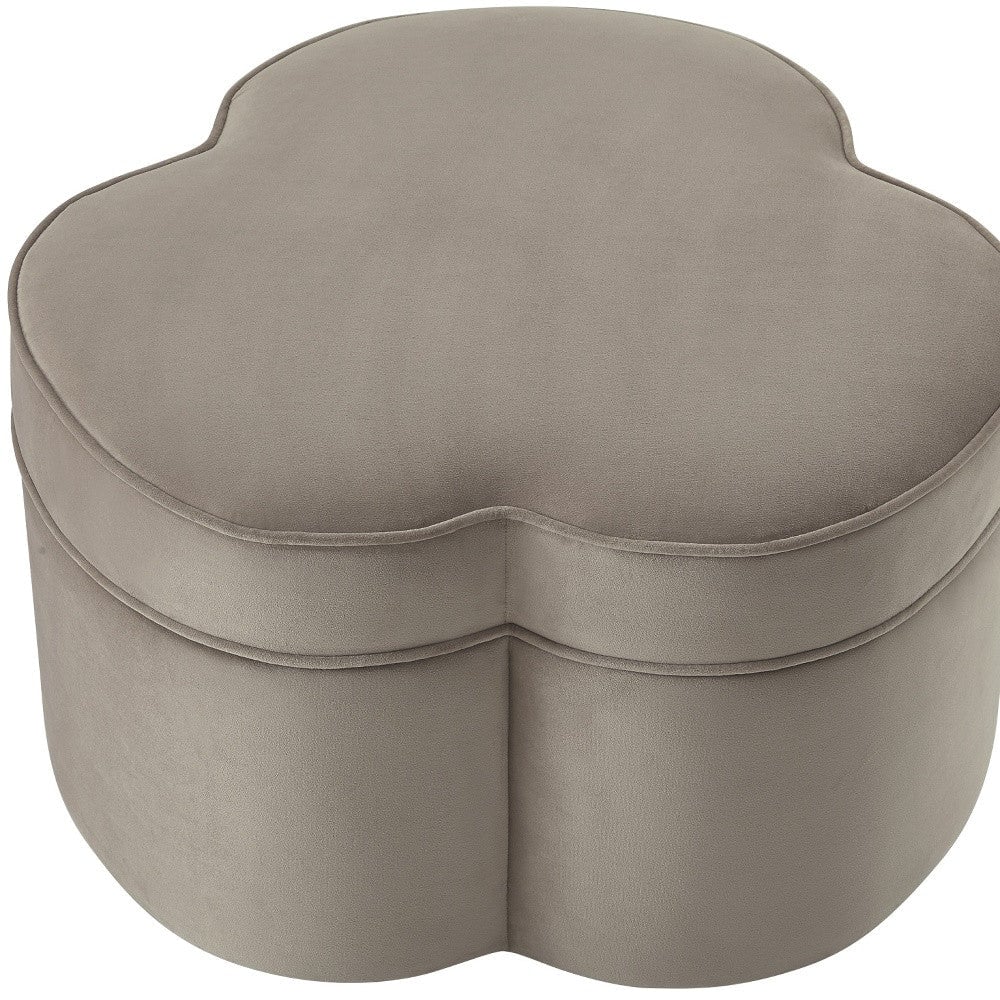 28" Gray Velvet Specialty Cocktail Ottoman Image 1