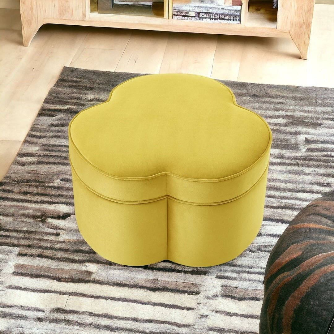 28" Gray Velvet Specialty Cocktail Ottoman Image 6