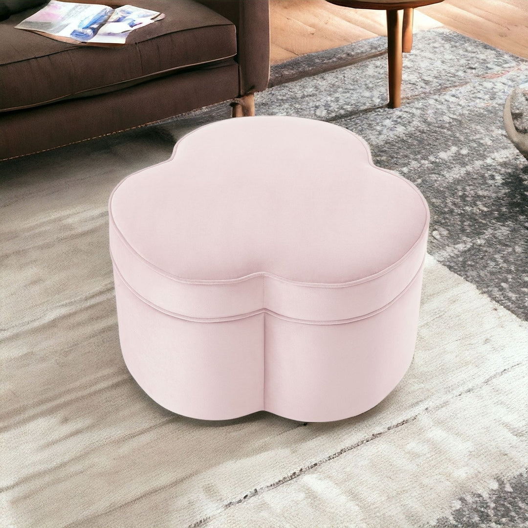 28" Gray Velvet Specialty Cocktail Ottoman Image 11