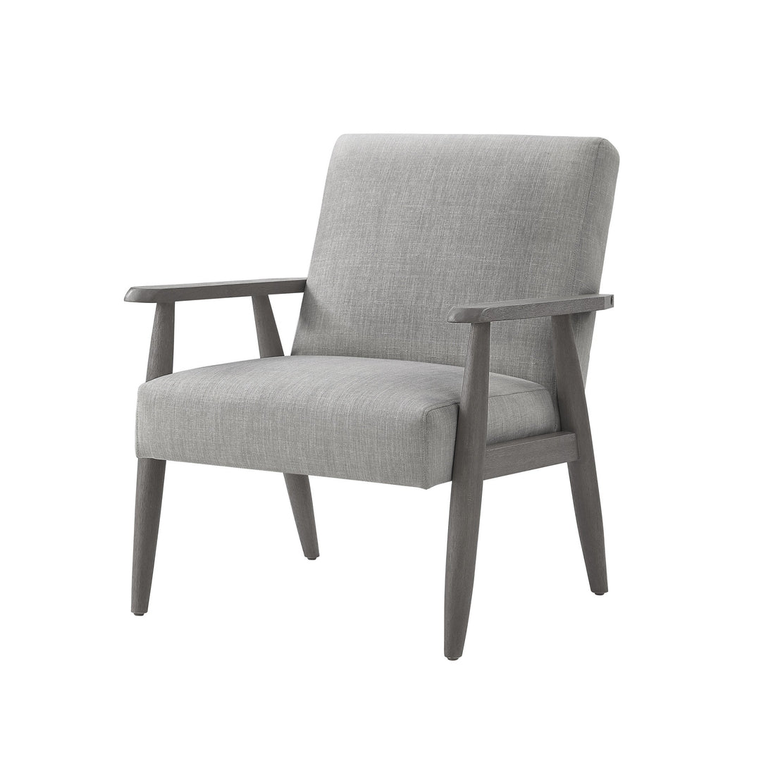 30" Gray Linen Arm Chair Image 1