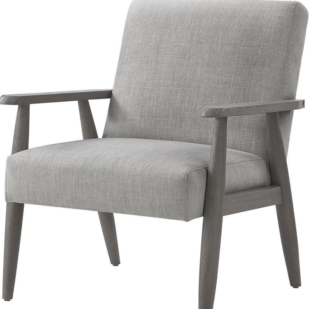 30" Gray Linen Arm Chair Image 2