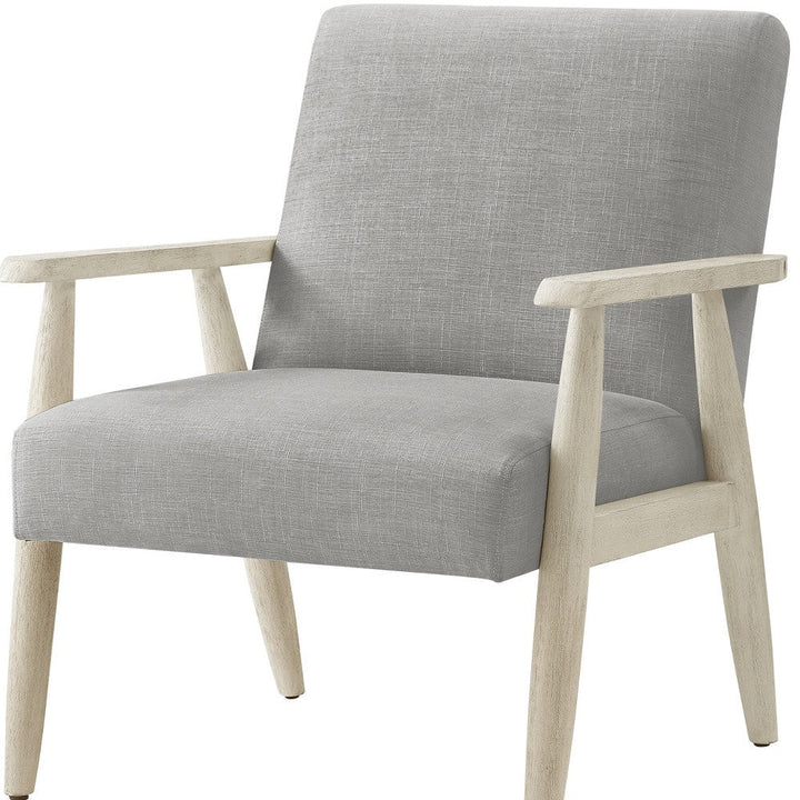 30" Gray Linen Arm Chair Image 3