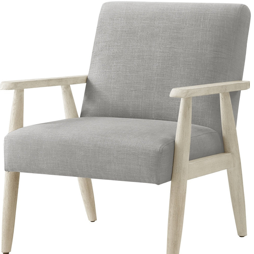 30" Gray Linen Arm Chair Image 1