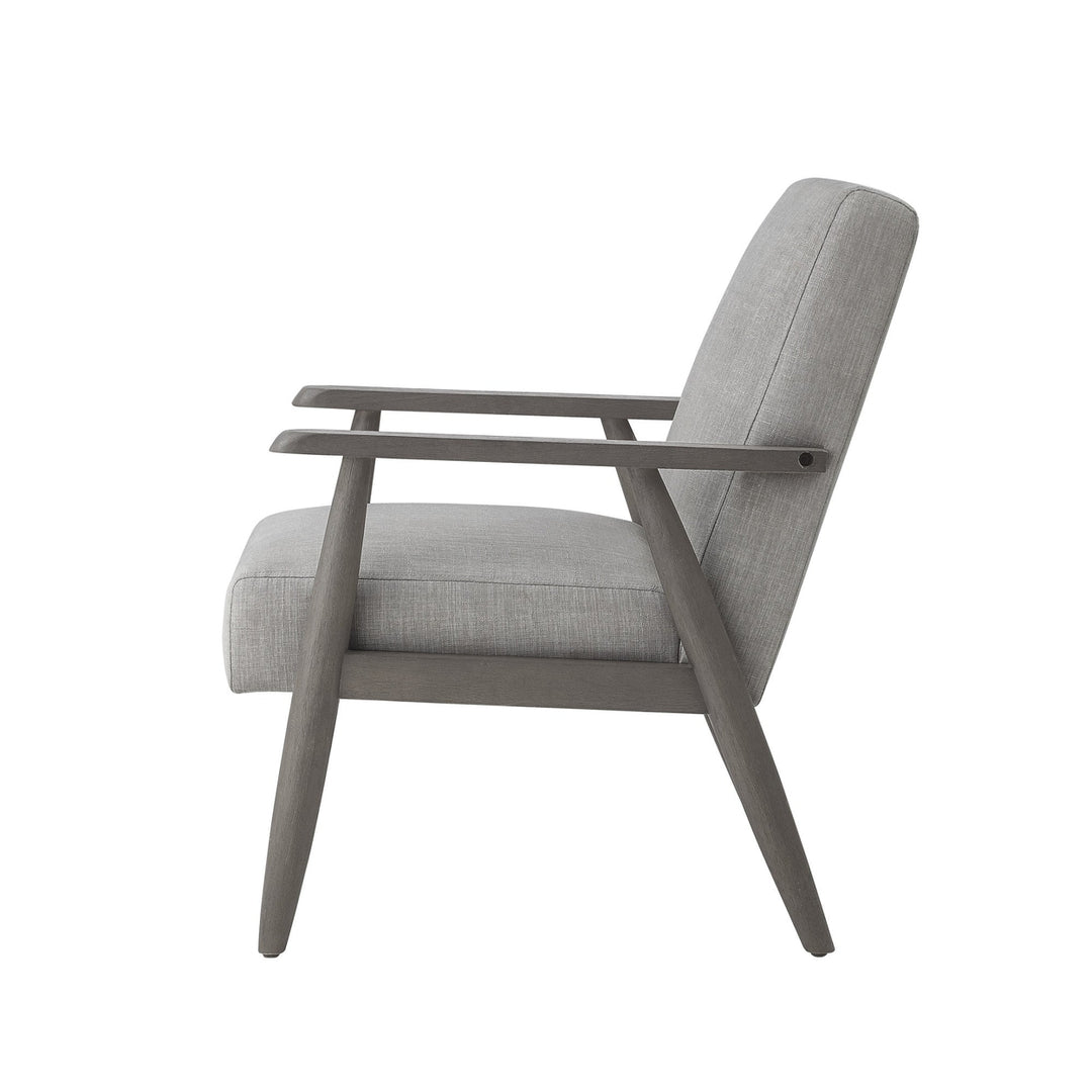 30" Gray Linen Arm Chair Image 4