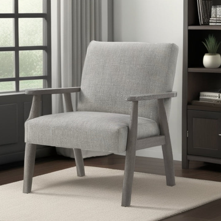 30" Gray Linen Arm Chair Image 7