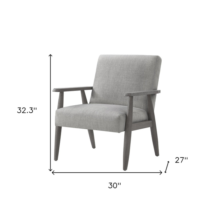 30" Gray Linen Arm Chair Image 8