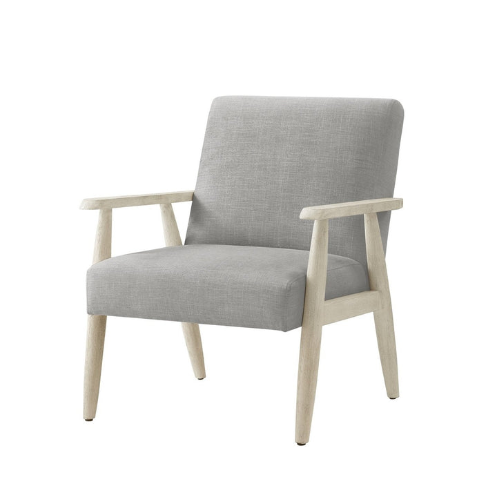 30" Gray Linen Arm Chair Image 10