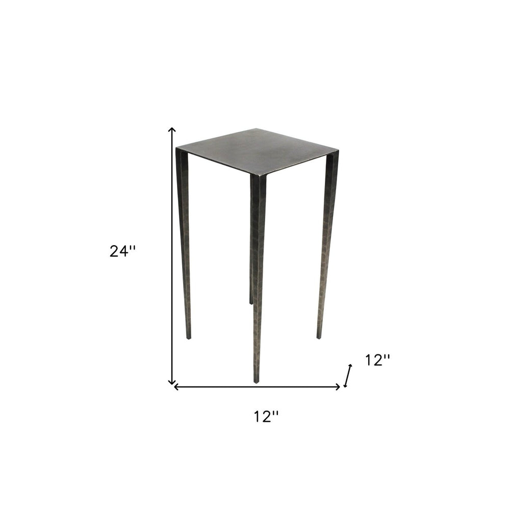 24" Nickel Iron Square End Table Image 2