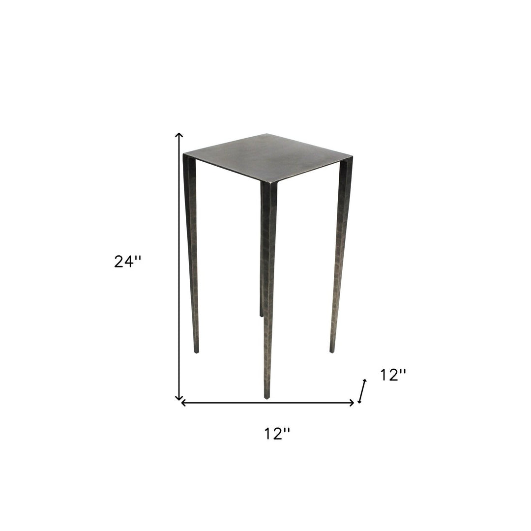 24" Nickel Iron Square End Table Image 2