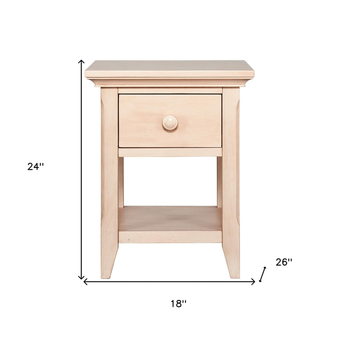 24" Sand One Drawer Nightstand Image 5