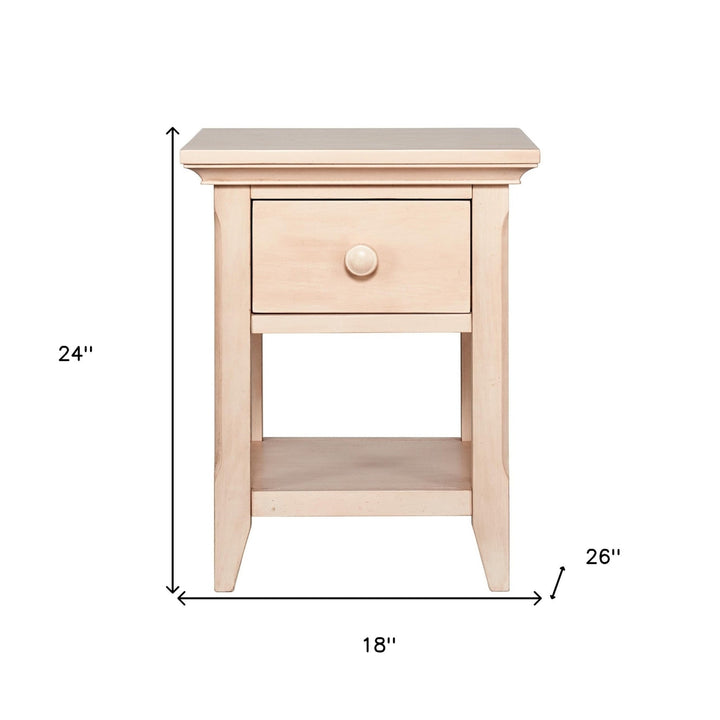 24" Sand One Drawer Nightstand Image 5