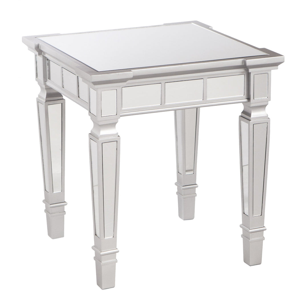 24" Silver Glass Square End Table Image 3