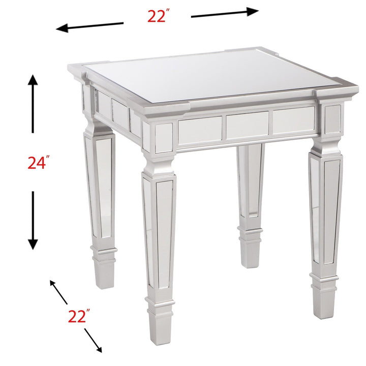 24" Silver Glass Square End Table Image 6