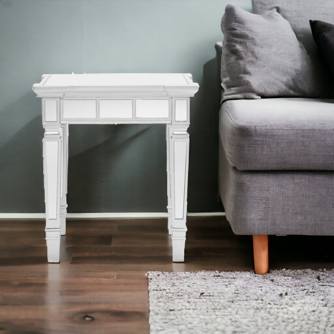 24" Silver Glass Square End Table Image 7