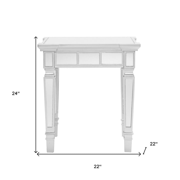 24" Silver Glass Square End Table Image 8