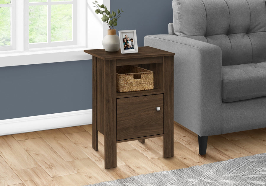 24" Walnut Nightstand with Cabinet Storage Image 1