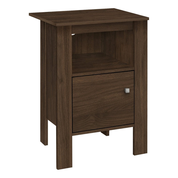 24" Walnut Nightstand with Cabinet Storage Image 2