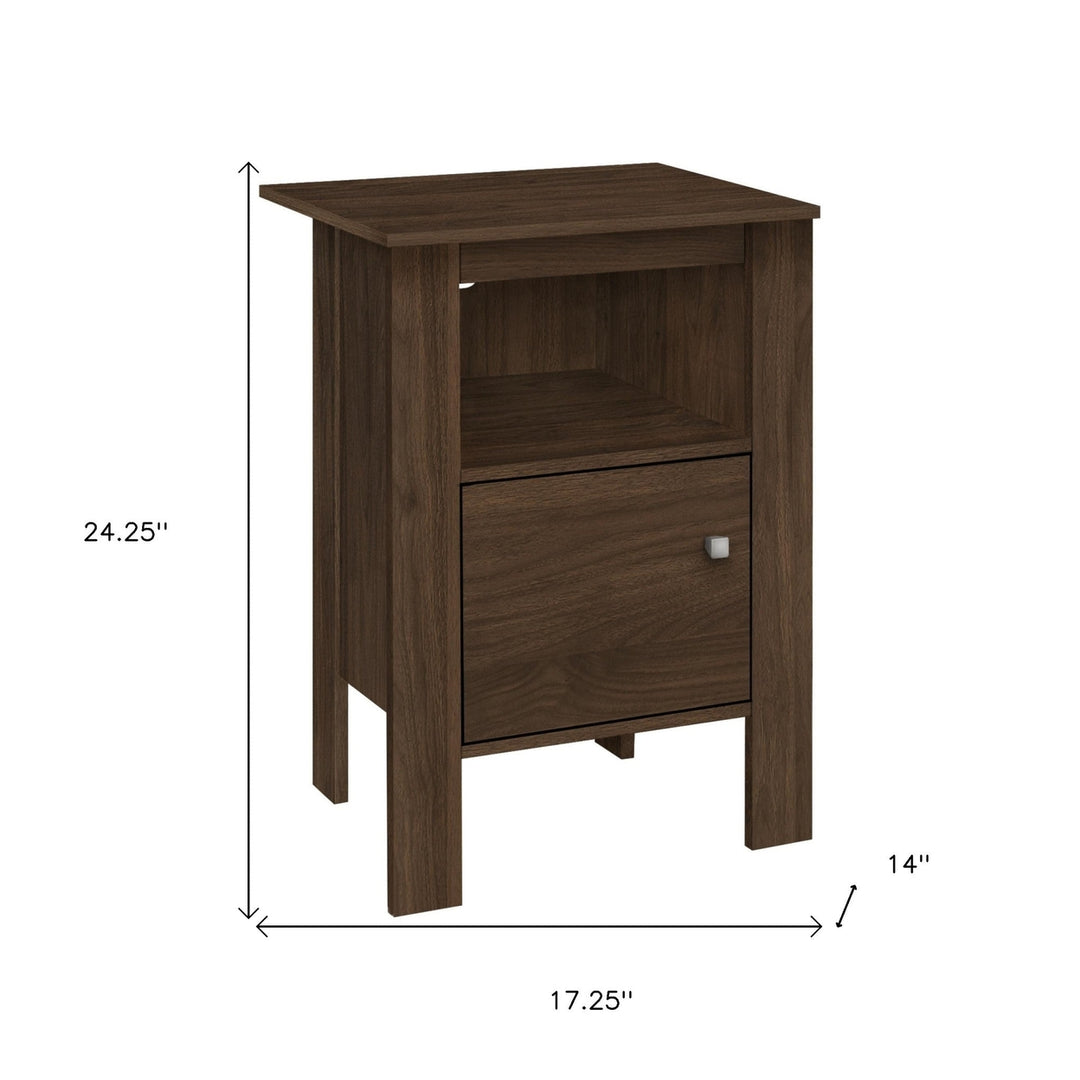 24" Walnut Nightstand with Cabinet Storage Image 5